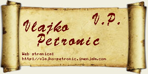 Vlajko Petronić vizit kartica